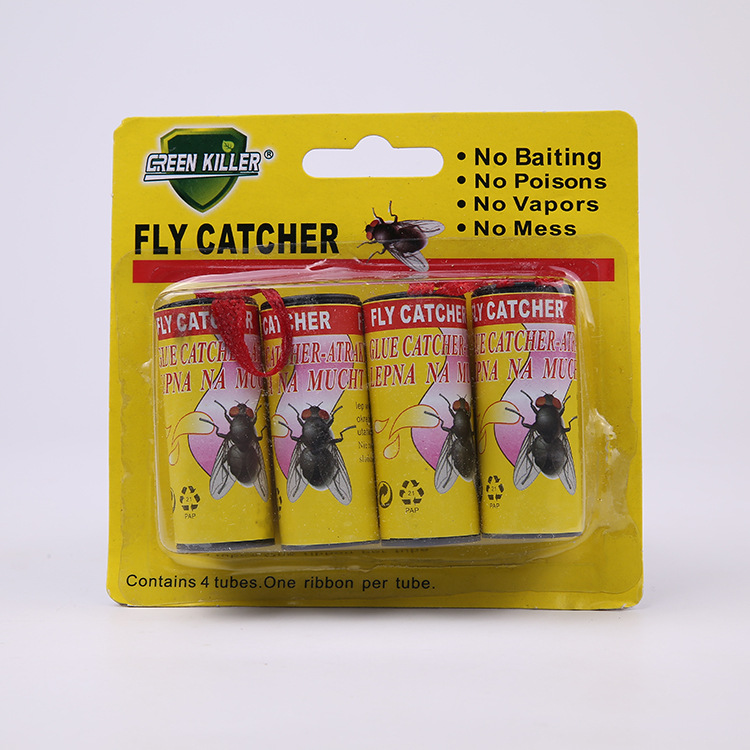 Factory Wholesale Fly Coil Strong Fly Paper Fly Trapping Sticky Fly Roll Fly Paper Fly Sticky Plate