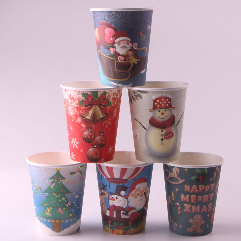 Christmas Party Gathering Decoration Supplies Dining Table Layout Disposable Paper Cup Plate Set Party