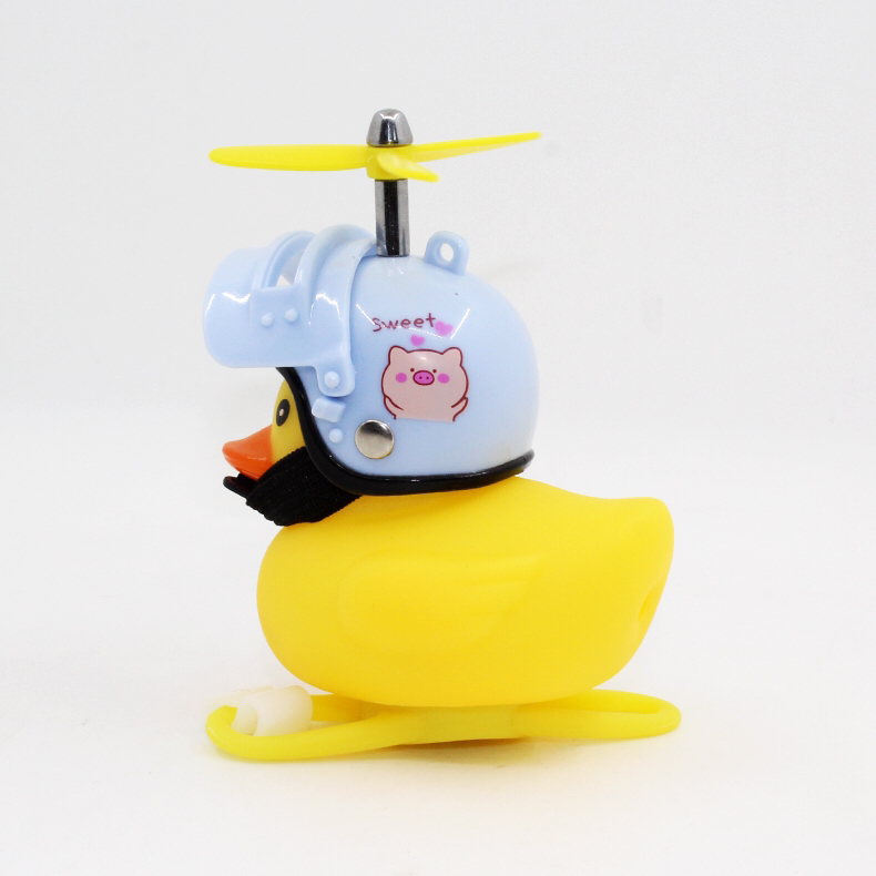 New Propeller Breaking Wind Duck Helmet + Duck + Bamboo Dragonfly Hat Helmet Key Pendants Turbo Duck