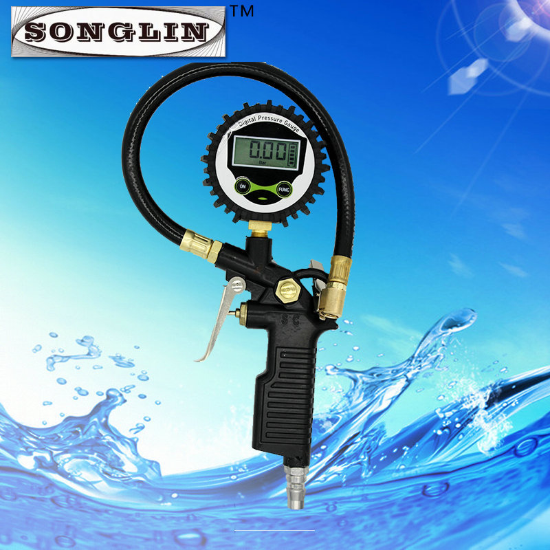 Spot Supply &#034;High Precision Digital Display Tire Pressure Gun Digital Display Inflating Meter Digital Display Tire Pressure Gauge