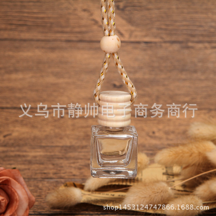 Square Car Pendant Empty Bottle Steam Hanging Car Perfume Car Perfume Bottle Car Accessories Empty Bottle 6ml