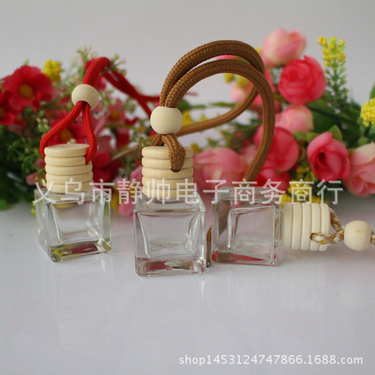 Square Car Pendant Empty Bottle Steam Hanging Car Perfume Car Perfume Bottle Car Accessories Empty Bottle 6ml