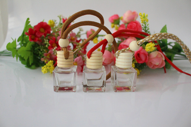 Square Car Pendant Empty Bottle Steam Hanging Car Perfume Car Perfume Bottle Car Accessories Empty Bottle 6ml