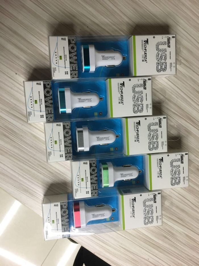 New square 3usb metal car charger USB mobile phone car charger custom logo New square 3usb metal car charger USB mobile phone car charger custom logo