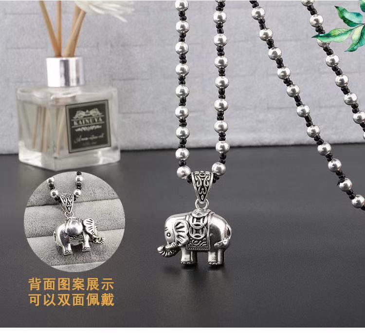 Retro Imitation Tibetan Silver Long Sweater Chain Safety Buckle Pendant Square Fortune Necklace for Women with Clothes Accessories Pendant Retro Imitation Tibetan Silver Long Sweater Chain Safety Buckle Pendant Square Fortune Necklace for Women with Clothes Accessories Pendant