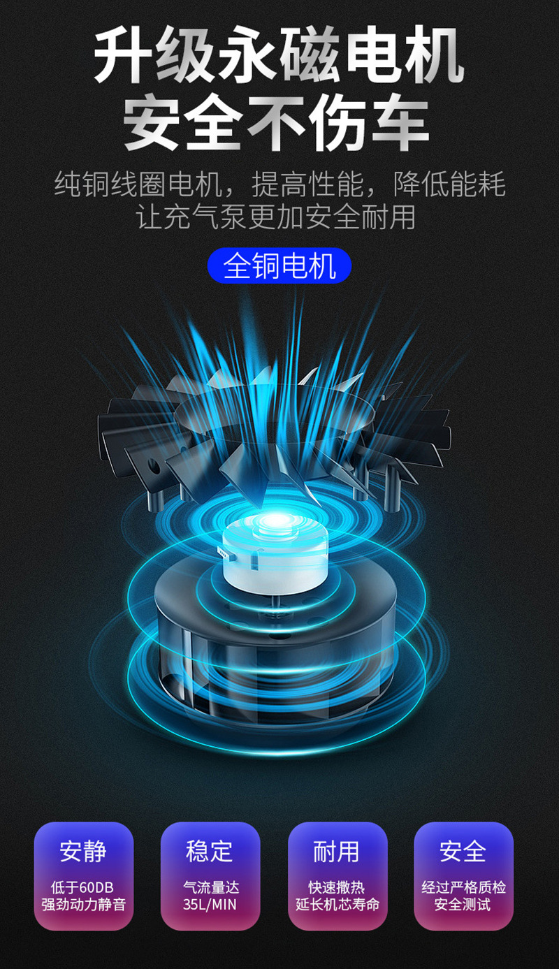 19 Cylinder Vehicle Air Pump Portable Car Mini Inflator Multifunctional High Pressure Electric Blast Pump 19 Cylinder Vehicle Air Pump Portable Car Mini Inflator Multifunctional High Pressure Electric Blast Pump