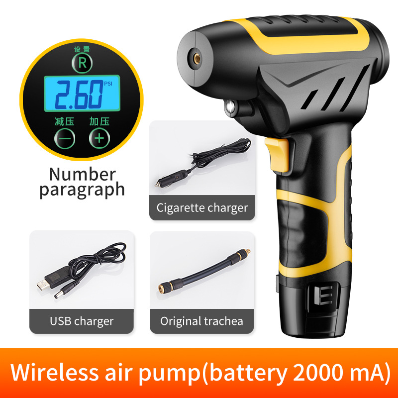 Automobile Inflator Mini Handheld Tire Pump with Light Digital Display Portable Car Wireless Air Pump Automobile Inflator Mini Handheld Tire Pump with Light Digital Display Portable Car Wireless Air Pump