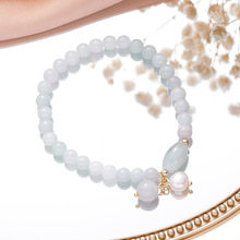 Badu Hetian Jade Beads Necklace Female Safety Buckle Pendant Clavicle Chain Jade Niche Design Ins Cold Wind Gift