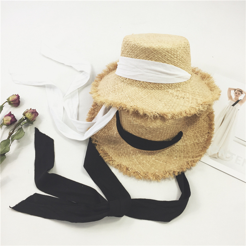 Summer outdoor sun shade hat Korean version of small fresh with raffia straw hat women