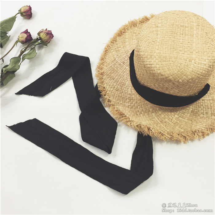 Summer outdoor sun shade hat Korean version of small fresh with raffia straw hat women Summer outdoor sun shade hat Korean version of small fresh with raffia straw hat women