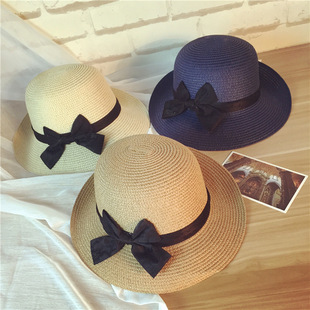 Summer outdoor sun shade hat Korean version of small fresh with raffia straw hat women Summer outdoor sun shade hat Korean version of small fresh with raffia straw hat women