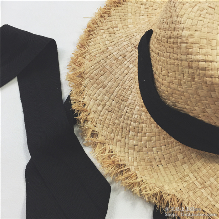 Summer outdoor sun shade hat Korean version of small fresh with raffia straw hat women Summer outdoor sun shade hat Korean version of small fresh with raffia straw hat women
