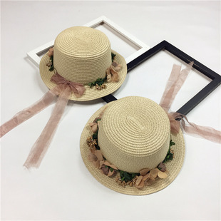 Summer outdoor sun shade hat Korean version of small fresh with raffia straw hat women Summer outdoor sun shade hat Korean version of small fresh with raffia straw hat women