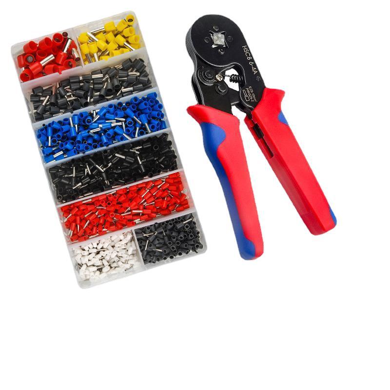 Cross-Border Cold Compression Terminal Set 1200pcs Wire Crimper 6-4 Set European Tube Type Terminal Stud
