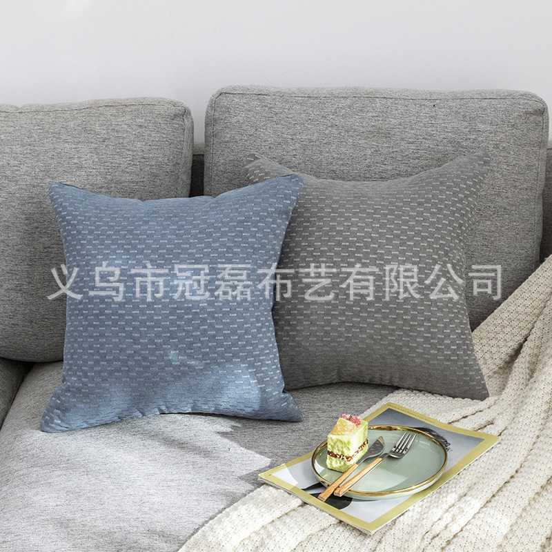 Cross-Border Solid Color Cocoa Pillow Office Sofa Cushion Pillow Cover Removable and Washable Living Room Cushion Cover Lumbar Support Waist Pillow