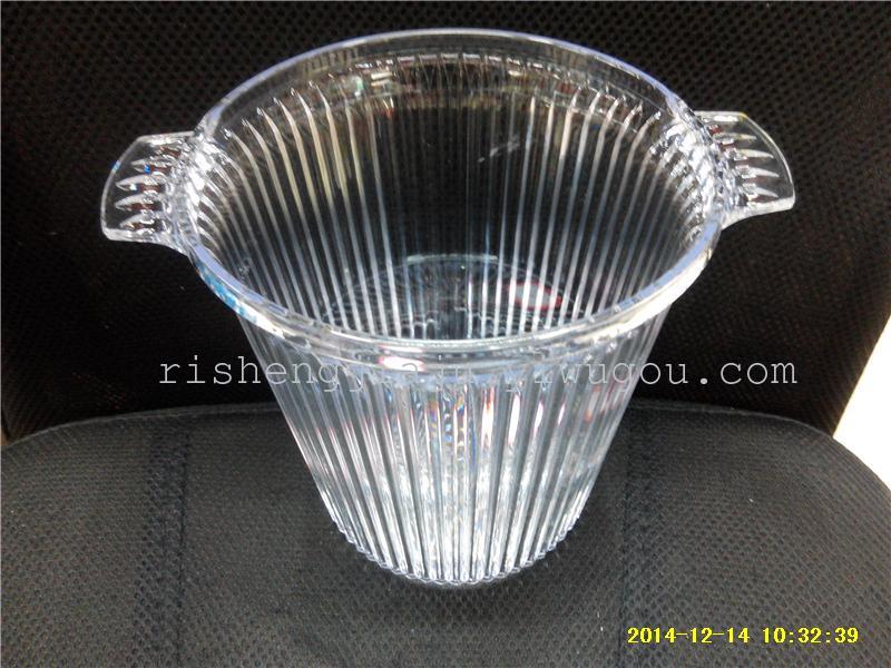 Hand terminal PS transparent ice bucket imitation glass carving ice bucket RS-7098 summer bar supplies