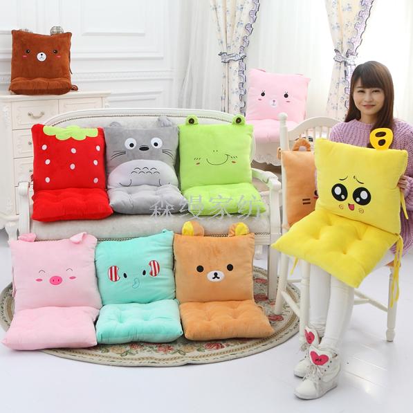 Cute Cartoon One-Piece Cushion Back Cushion One-Piece Office Seat Cushion Thickened Student Seat Cushion