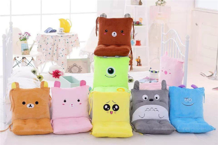 Cute Cartoon One-Piece Cushion Back Cushion One-Piece Office Seat Cushion Thickened Student Seat Cushion
