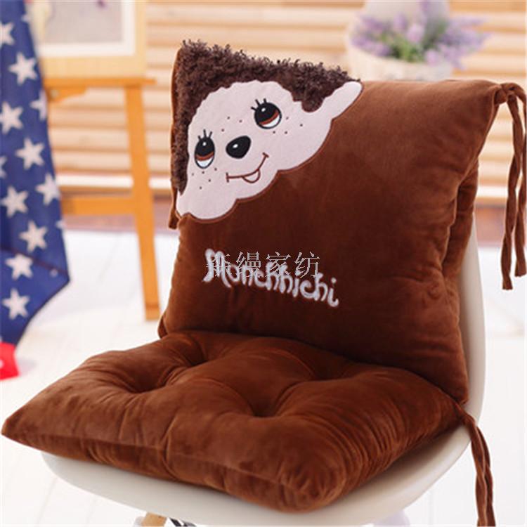 Cute Cartoon One-Piece Cushion Back Cushion One-Piece Office Seat Cushion Thickened Student Seat Cushion