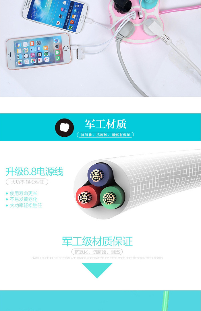 Creative multi-functional USB connector apple terminal portable travel phone charging plug