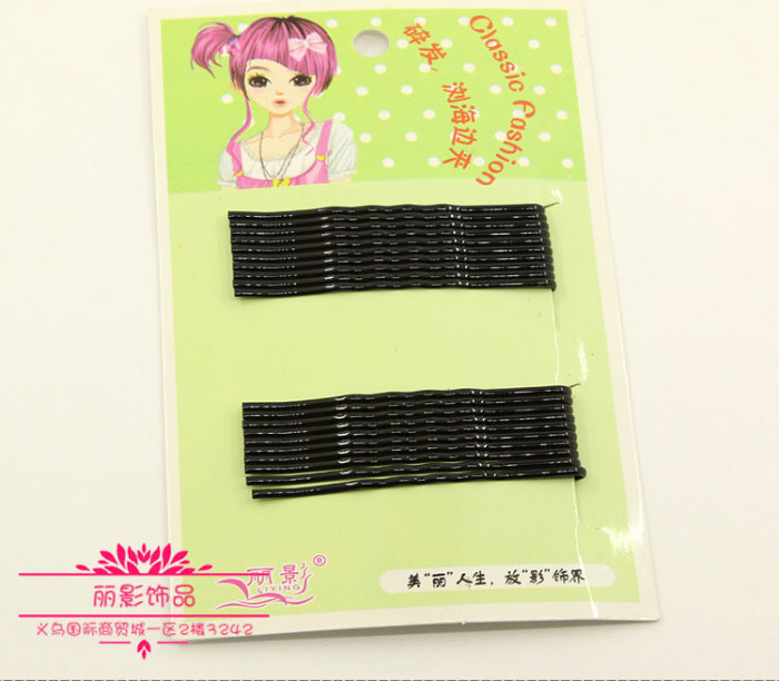 Fine jewelry hair clip black clip head small hair pin wire terminal clip