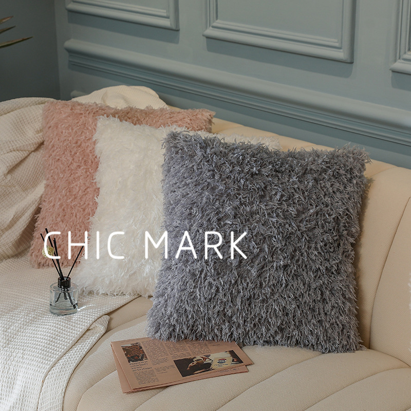 Amazon Hot Sale Home Cross-Border Nordic Instagram Style Solid Color Sofa Pillow Cover Office Lumbar Cushion Back Seat Cushion