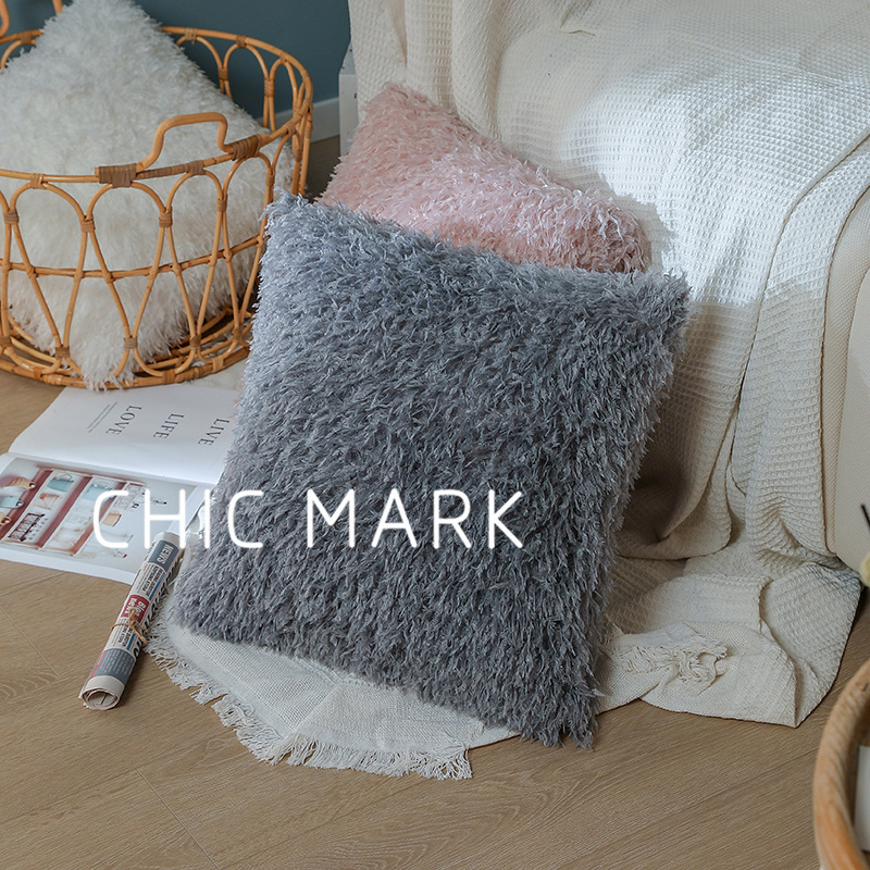 Amazon Hot Sale Home Cross-Border Nordic Instagram Style Solid Color Sofa Pillow Cover Office Lumbar Cushion Back Seat Cushion