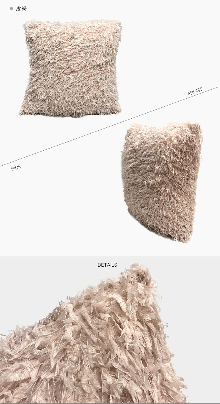 Amazon Hot Sale Home Cross-Border Nordic Instagram Style Solid Color Sofa Pillow Cover Office Lumbar Cushion Back Seat Cushion