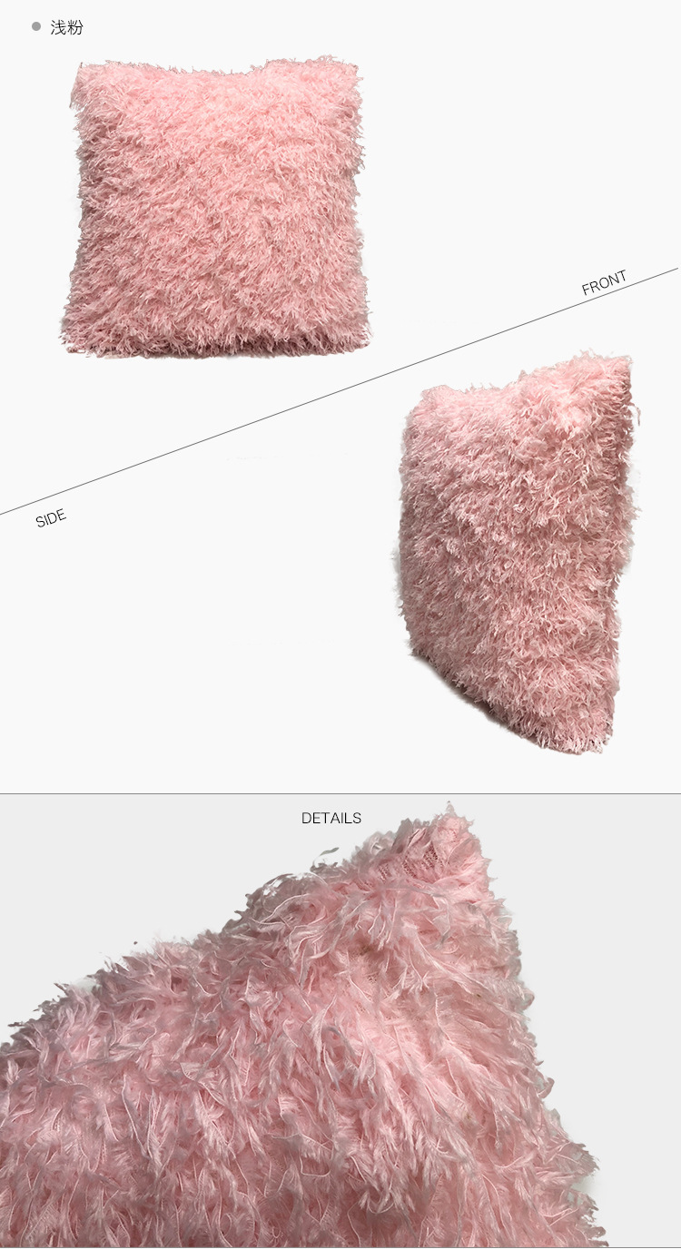 Amazon Hot Sale Home Cross-Border Nordic Instagram Style Solid Color Sofa Pillow Cover Office Lumbar Cushion Back Seat Cushion