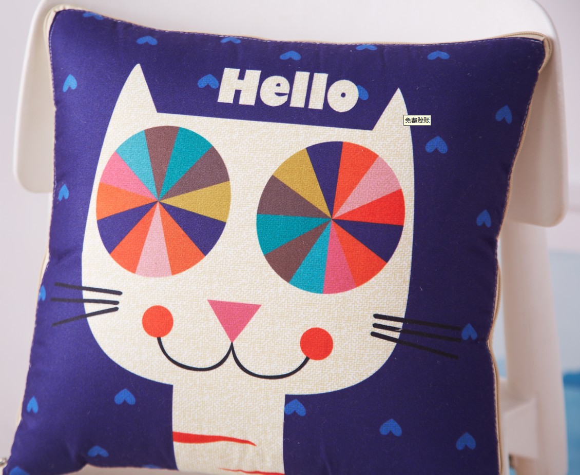 Cartoon Linen Style Pillow Blanket Multi-Functional Back Seat Cushion Quilt Office Linen Air Conditioning Customized Wholesale