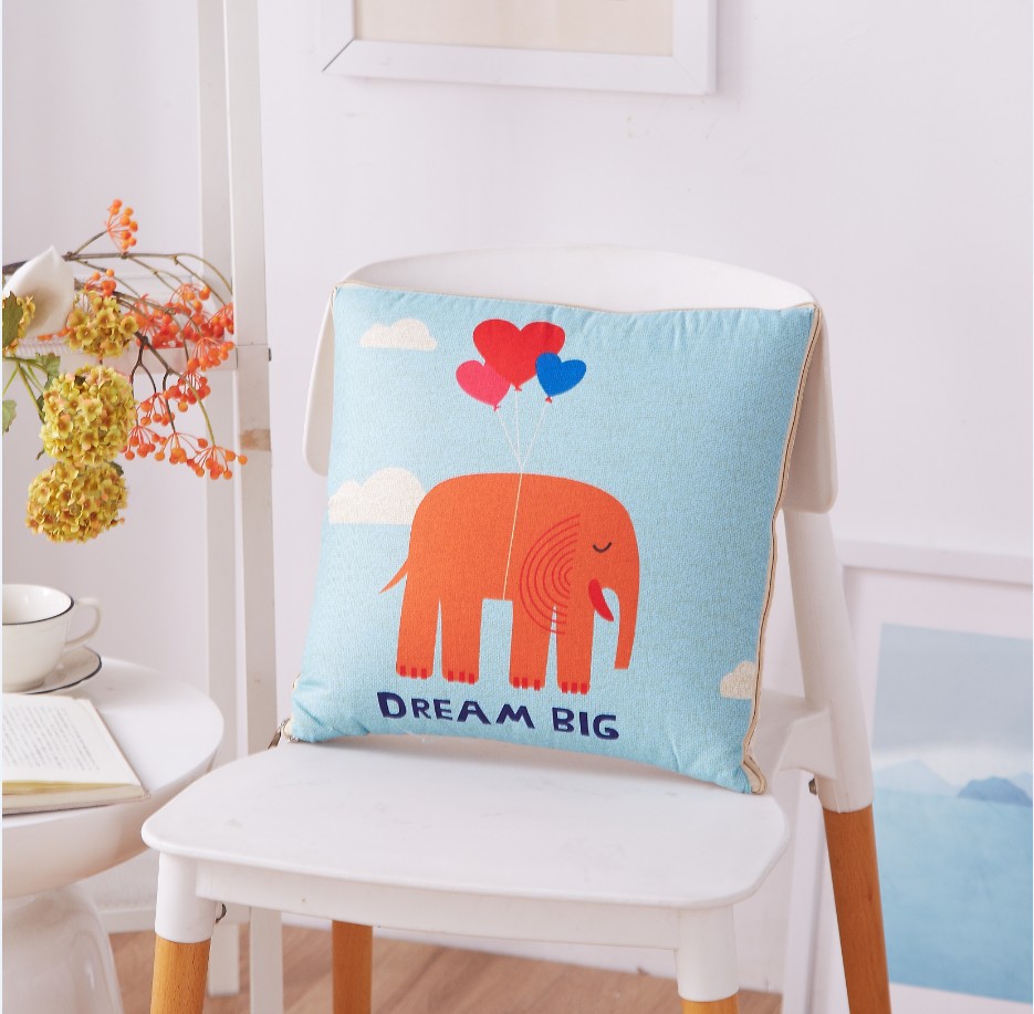 Cartoon Linen Style Pillow Blanket Multi-Functional Back Seat Cushion Quilt Office Linen Air Conditioning Customized Wholesale