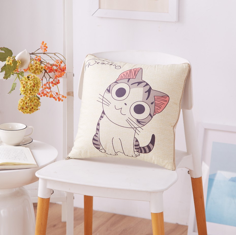 Cartoon Linen Style Pillow Blanket Multi-Functional Back Seat Cushion Quilt Office Linen Air Conditioning Customized Wholesale
