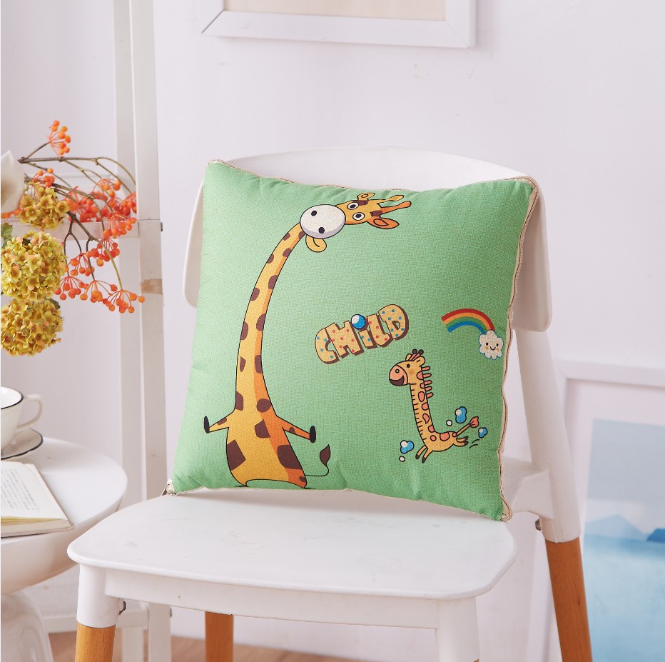 Cartoon Linen Style Pillow Blanket Multi-Functional Back Seat Cushion Quilt Office Linen Air Conditioning Customized Wholesale