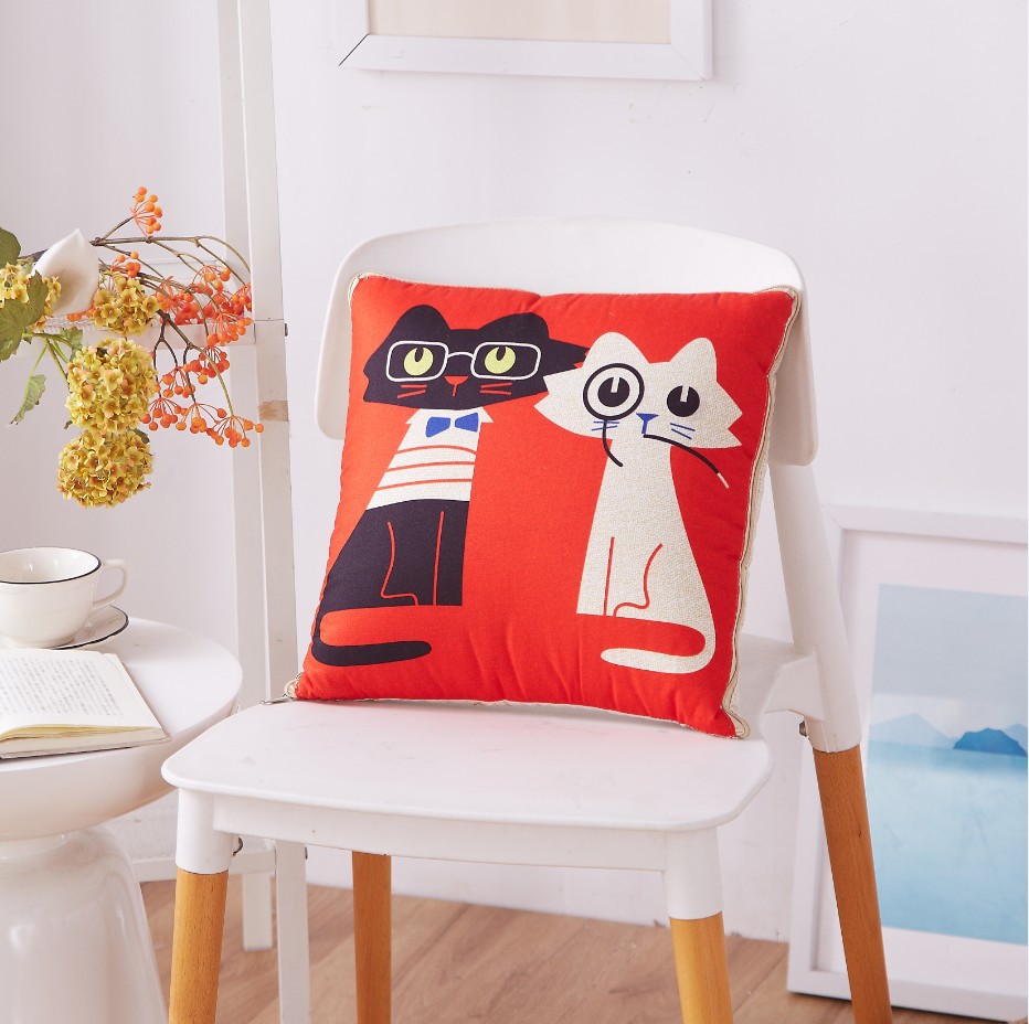 Cartoon Linen Style Pillow Blanket Multi-Functional Back Seat Cushion Quilt Office Linen Air Conditioning Customized Wholesale
