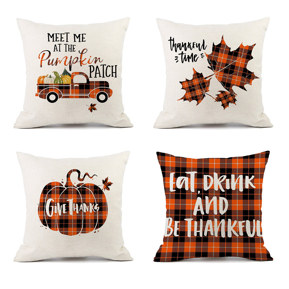 New Amazon Wish Halloween Pumpkin Thanksgiving Collection Back Seat Cushion Cushion Case Home Pillow Case