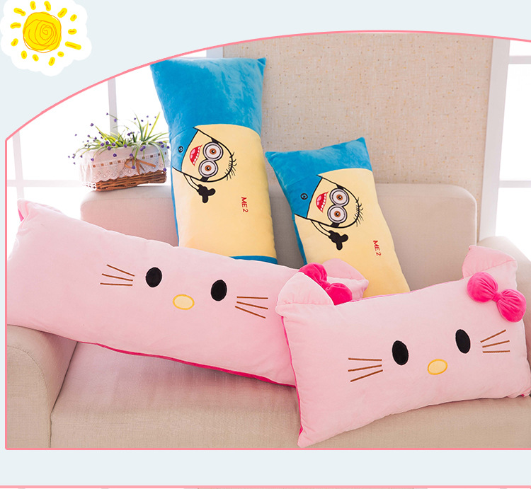 New Long Pillow Cute Cartoon Pillow Plush Toy Creative Wedding Doll Sofa Back Cushion/Seat Cushion Wholesale
