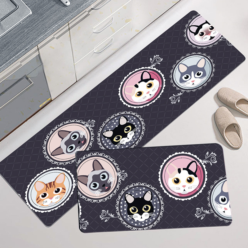 Spot Printing Kitchen Pad Surface Crystal Velvet Bottom Carpet Dot Plastic Felt Material Hydrophilic Pad Non-Slip Mat Support Customization