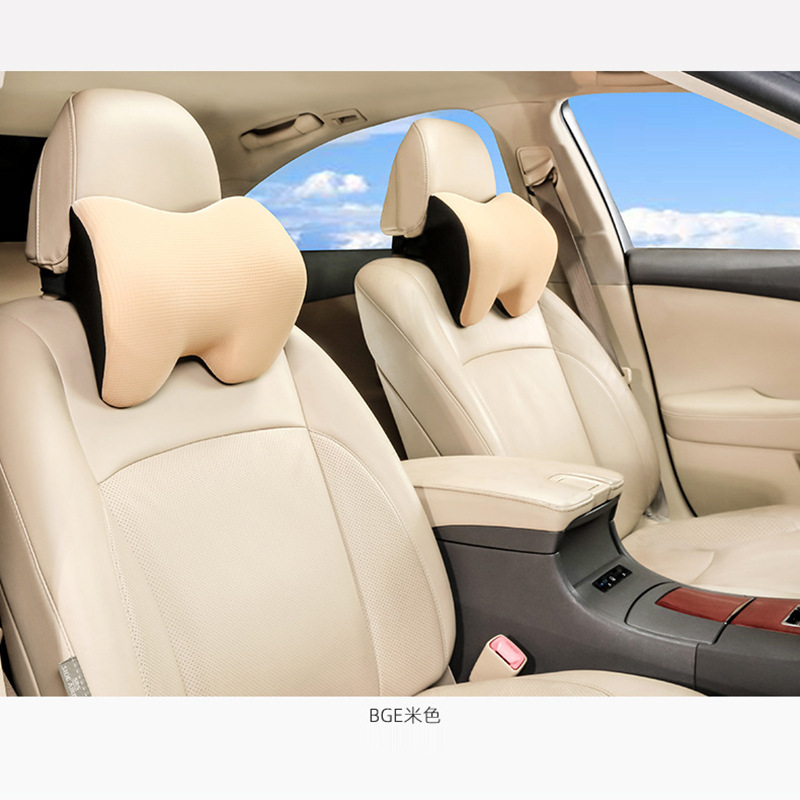 Back Seat Cushion Pillow Customized Four Seasons Memory Foam Car Pillow Car Supplies Slow Rebound Automotive Headrest Lumbar Support Pillow