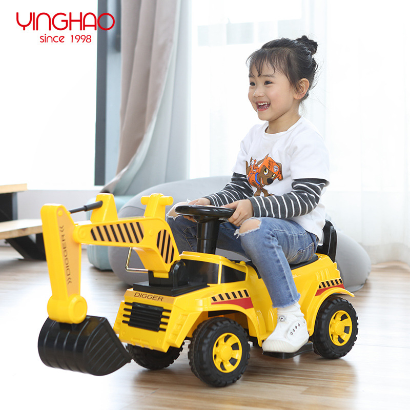 Yinghao Children&#039;s Excavator Toy Car Riding Baby Child Sliding Excavator Hook Machine Toddler Engineering Car