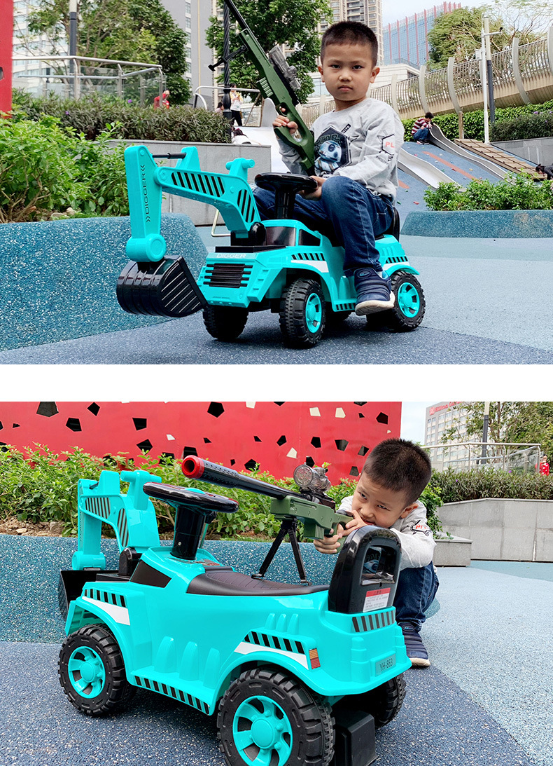 Yinghao Children's Excavator Toy Car Riding Baby Child Sliding Excavator Hook Machine Toddler Engineering Car