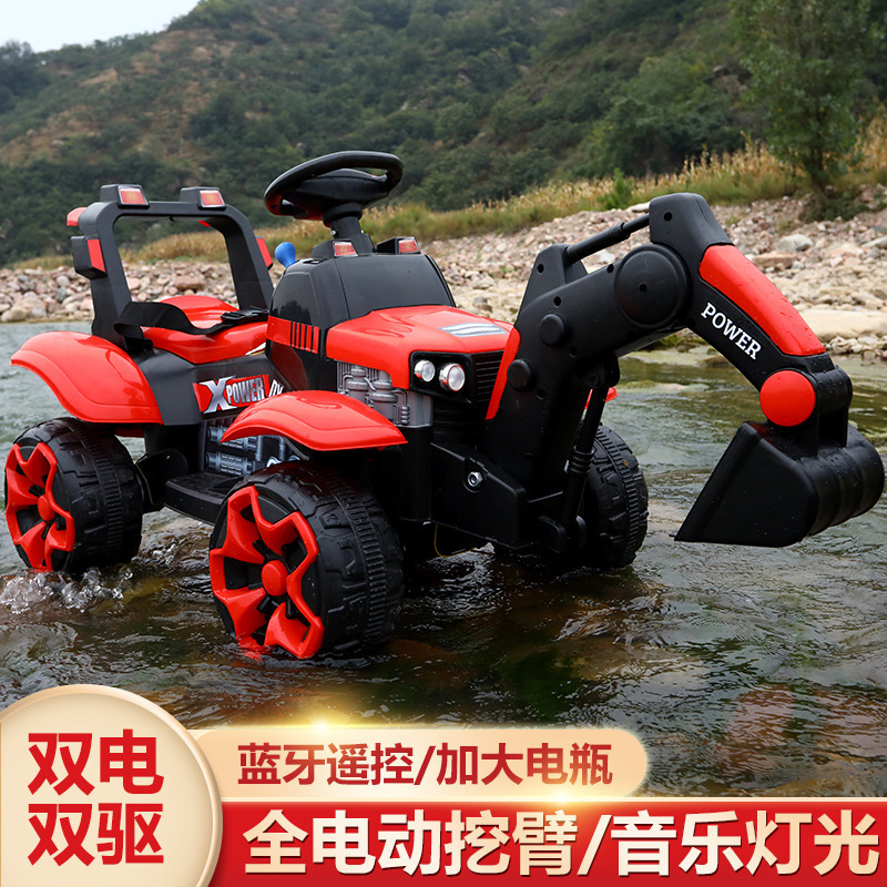 Remote Control Children&#039;s Electric Excavator Car Seat Men and Women Children&#039;s Dual Electric Double Drive Toy Excavator Hook Machine