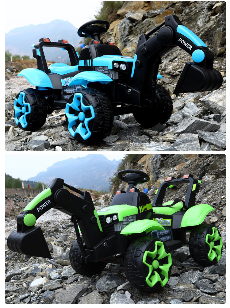 Remote Control Children's Electric Excavator Car Seat Men and Women Children's Dual Electric Double Drive Toy Excavator Hook Machine