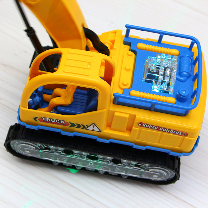 Electric Sound and Light Universal Excavator Hook Machine Engineering Vehicle Digging Children&#039;s Toy Car Stall Supply Wholesale
