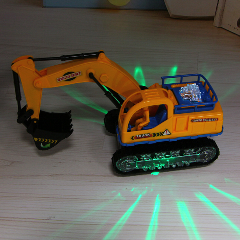 Electric Sound and Light Universal Excavator Hook Machine Engineering Vehicle Digging Children&#039;s Toy Car Stall Supply Wholesale