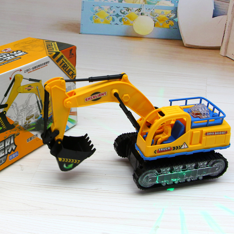 Electric Sound and Light Universal Excavator Hook Machine Engineering Vehicle Digging Children&#039;s Toy Car Stall Supply Wholesale