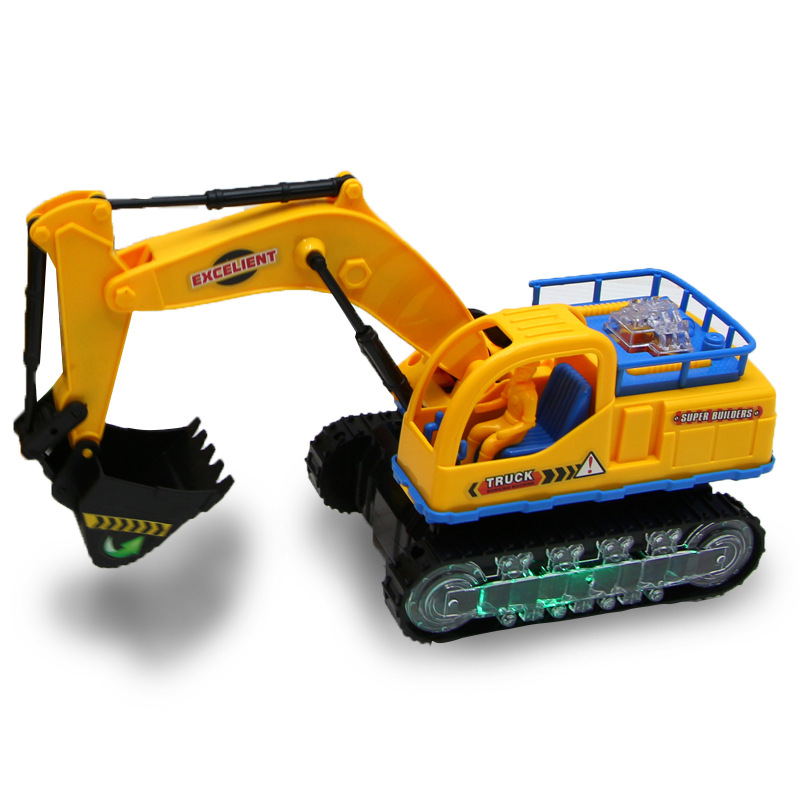 Electric Sound and Light Universal Excavator Hook Machine Engineering Vehicle Digging Children&#039;s Toy Car Stall Supply Wholesale