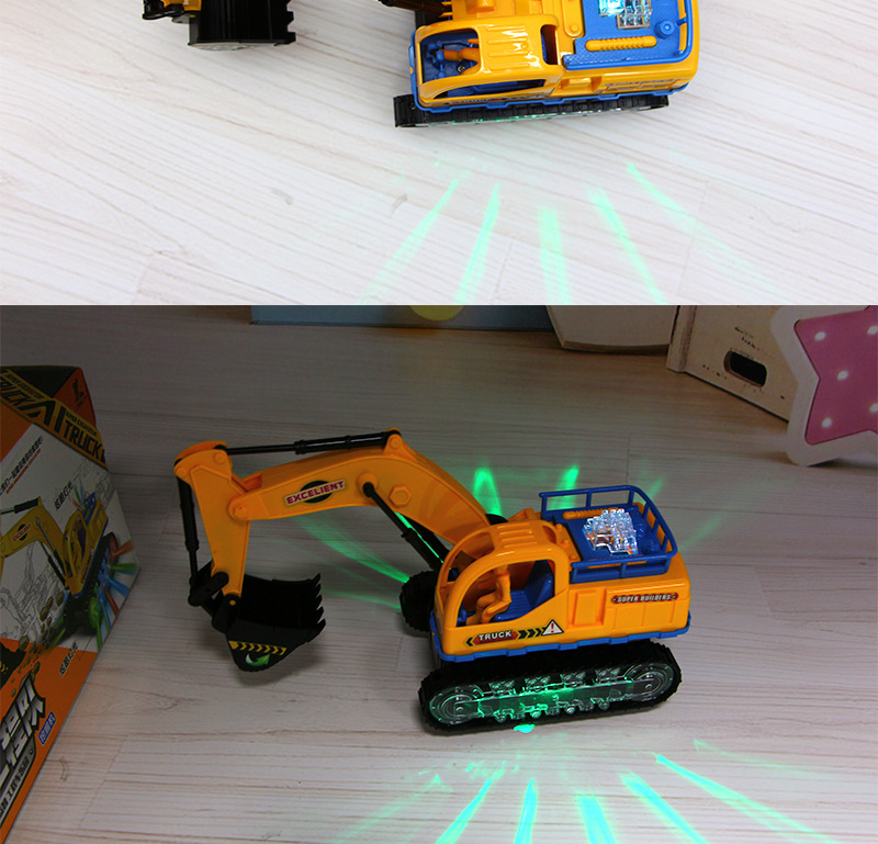 Electric Sound and Light Universal Excavator Hook Machine Engineering Vehicle Digging Children's Toy Car Stall Supply Wholesale