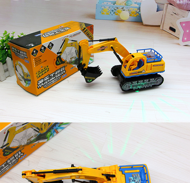 Electric Sound and Light Universal Excavator Hook Machine Engineering Vehicle Digging Children's Toy Car Stall Supply Wholesale