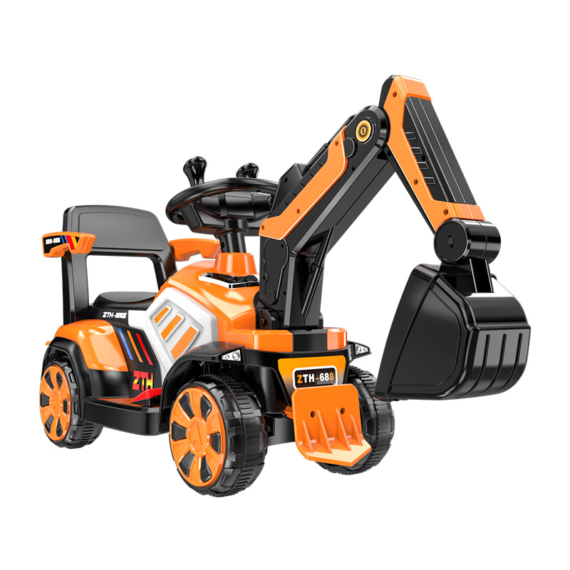 Electric Excavator Boy Toy Car Sliding Excavator Can Sit and Ride Oversized Hook Machine Engineering Car Delivery