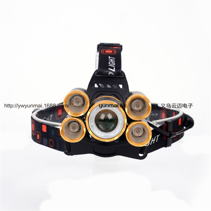 New 5LED headlamps T6 light headlights 5 lights aircraft lights headlights zoom super bright miner's lamp New 5LED headlamps T6 light headlights 5 lights aircraft lights headlights zoom super bright miner's lamp